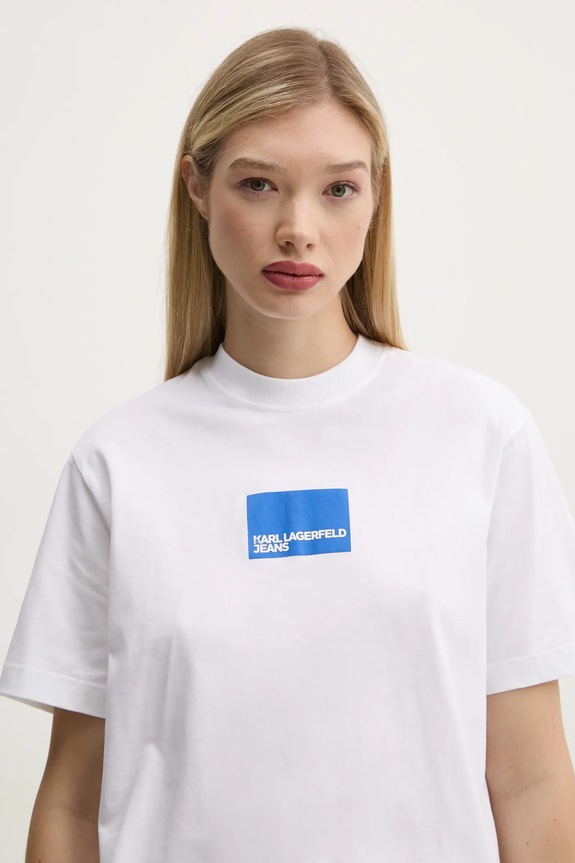 Karl Lagerfeld Jeans t-shirt in cotone bianco A1W17006