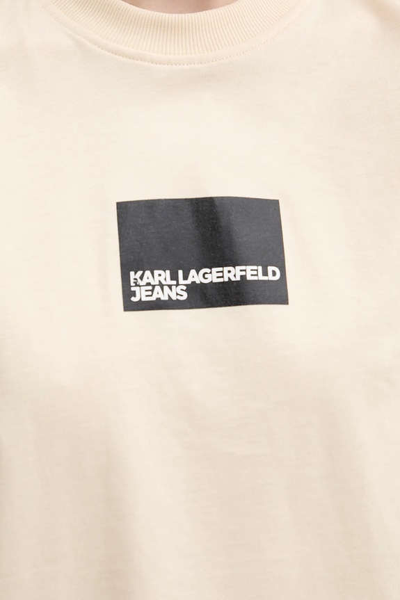 Bavlnené tričko Karl Lagerfeld Jeans A1W17006 béžová