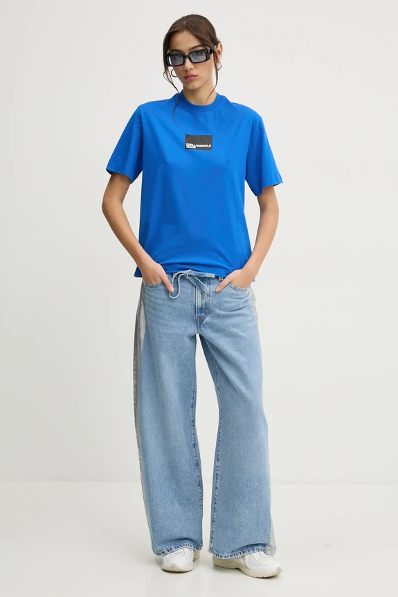 Karl Lagerfeld Jeans t-shirt in cotone A1W17006 blu SS26