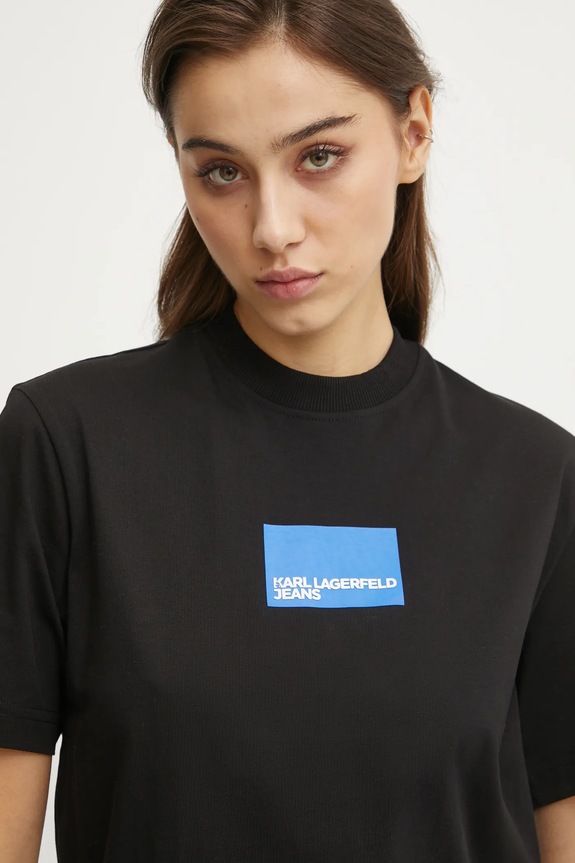 Karl Lagerfeld Jeans t-shirt bawełniany czarny A1W17006