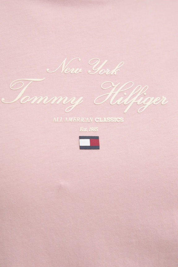 Pamučna majica Tommy Hilfiger WW0WW43895 roza
