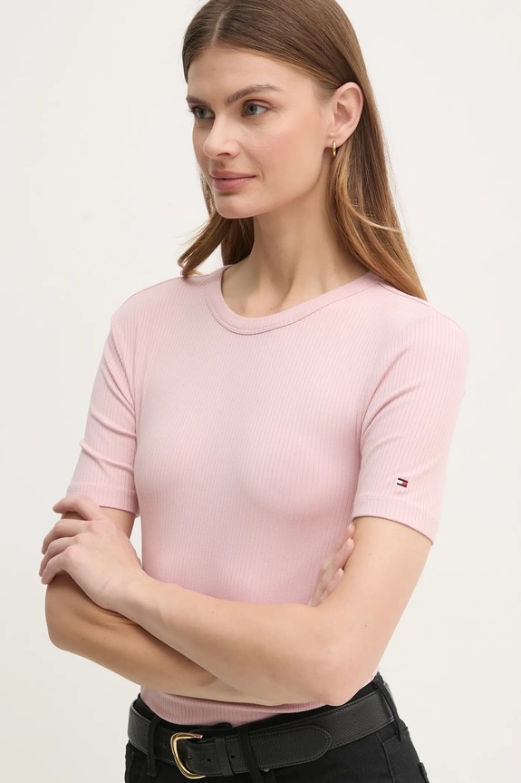 Tričko Tommy Hilfiger ružová WW0WW43918