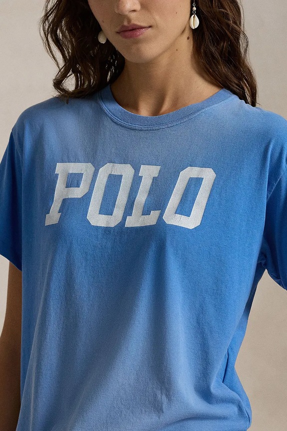 Bavlněné tričko Polo Ralph Lauren modrá 211959617