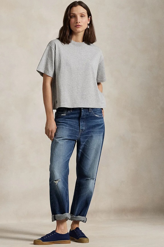 Ruházat Polo Ralph Lauren pamut póló 211967106 szürke