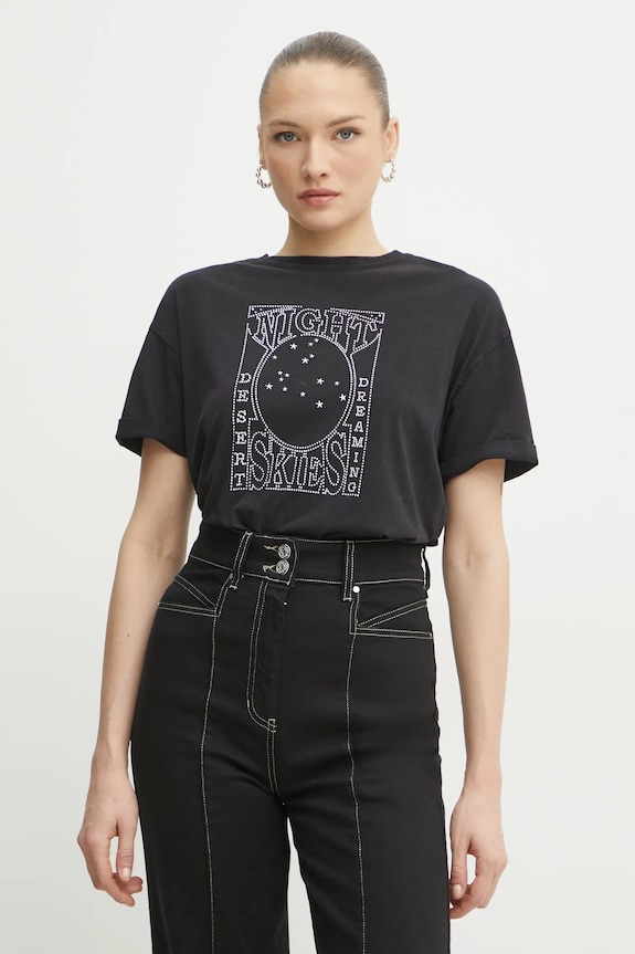 BOSS Orange tricou din bumbac imprimeu negru 50535106