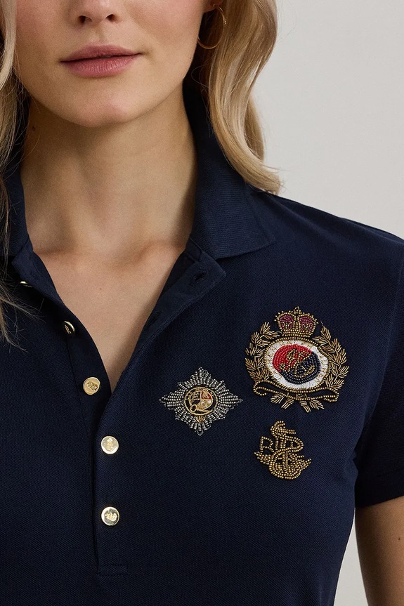 Lauren Ralph Lauren polo bawełniane granatowy 200957591