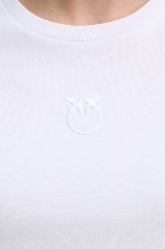 Βαμβακερό μπλουζάκι Pinko 100355.A2HN λευκό