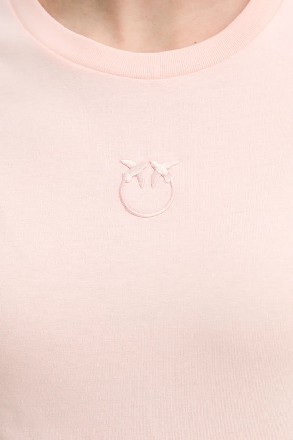 Pinko t-shirt bawełniany 100355.A2HN różowy