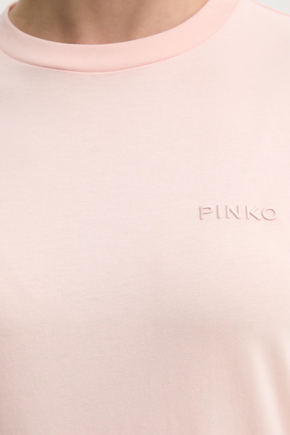 Pinko t-shirt bawełniany 101752.A2HN różowy