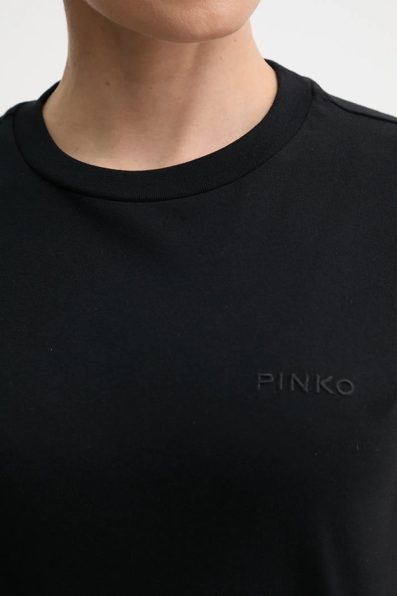 Βαμβακερό μπλουζάκι Pinko 101752.A2HN μαύρο