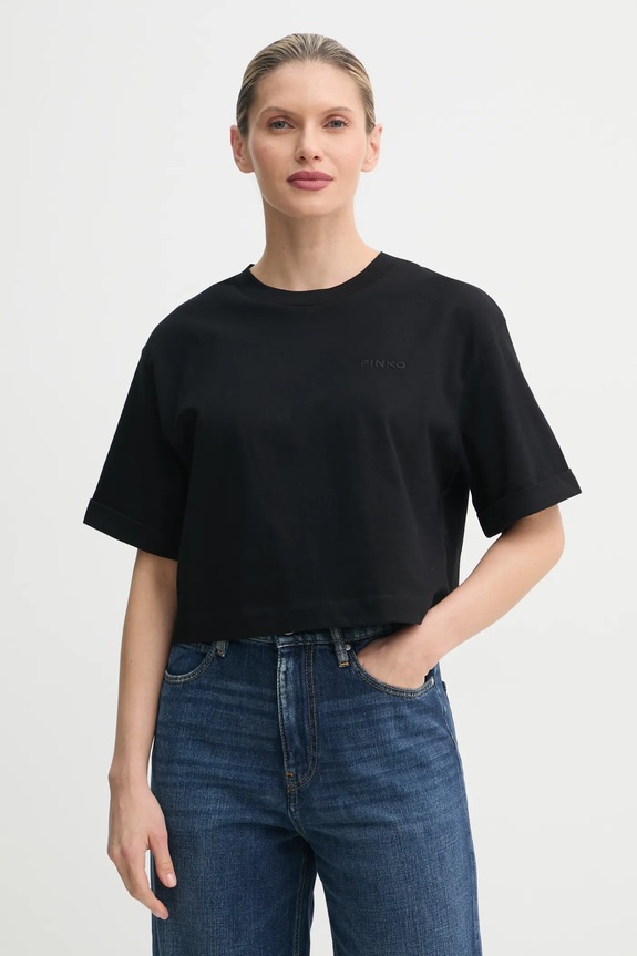 Pinko t-shirt bawełniany bawełna czarny 104882.A2HN