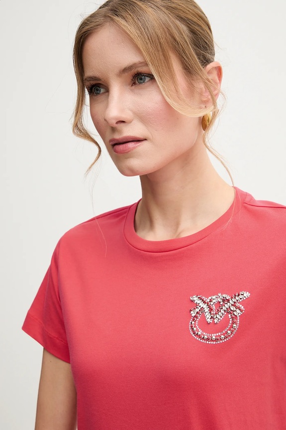 Βαμβακερό μπλουζάκι Pinko κόκκινο 103320.A2G7