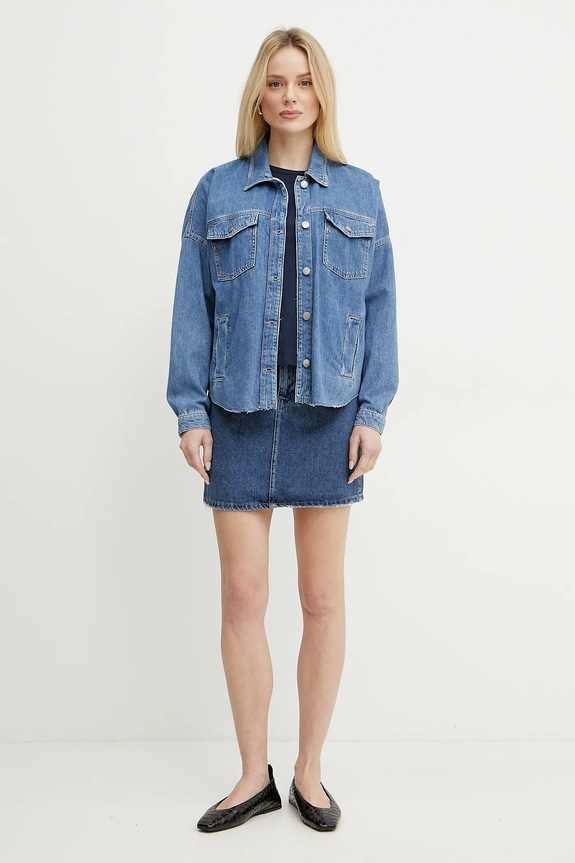 Βαμβακερό μπλουζάκι Pinko 103320.A2G7 σκούρο μπλε AA00