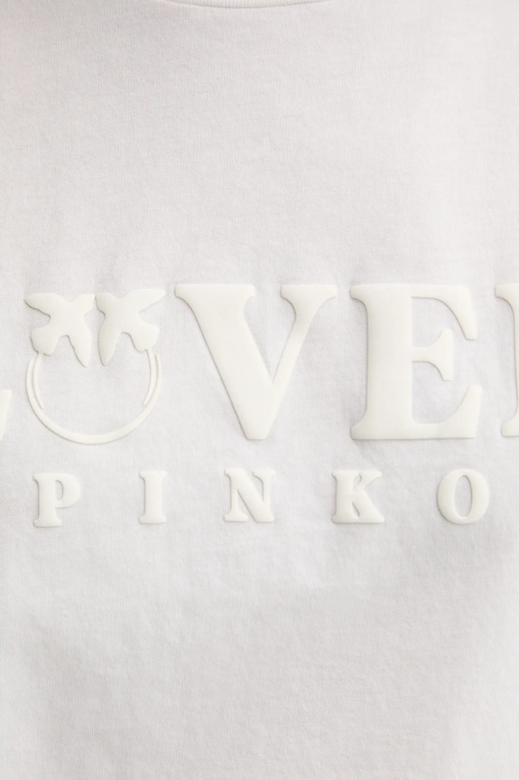Βαμβακερό μπλουζάκι Pinko 104605.A2D1 λευκό