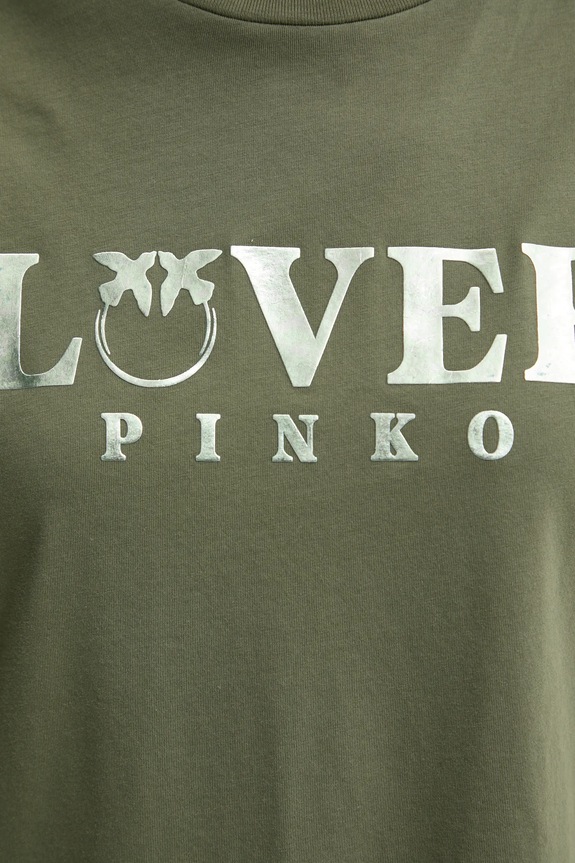 Pinko t-shirt bawełniany 104605.A2D1 zielony