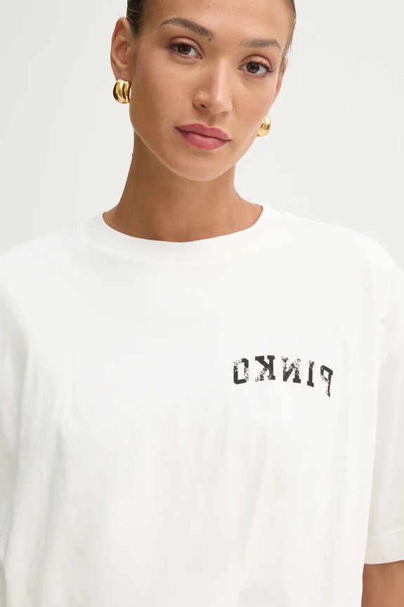 Pinko t-shirt bawełniany beżowy 104257.A2C0