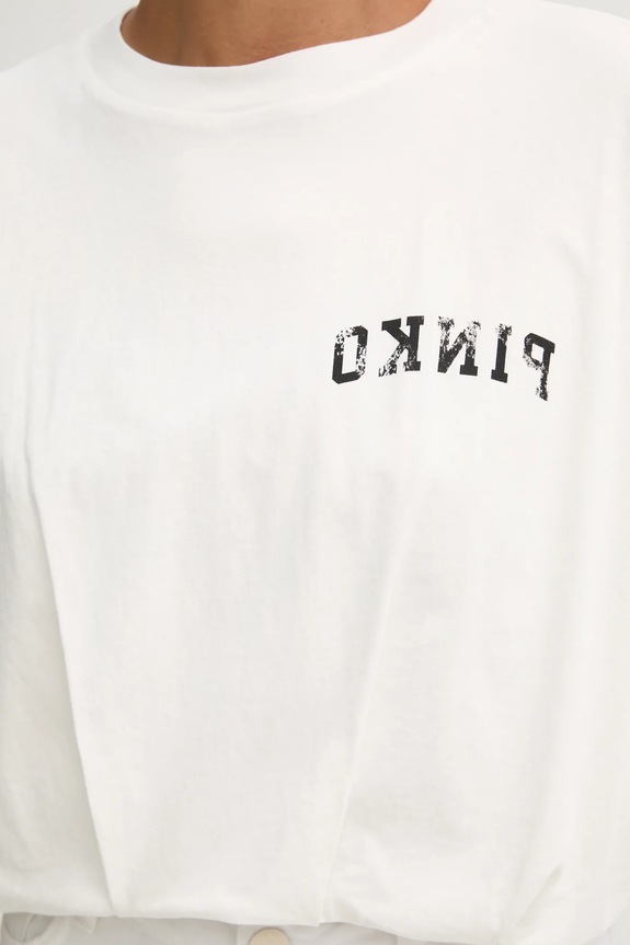 Pinko t-shirt bawełniany 104257.A2C0 beżowy