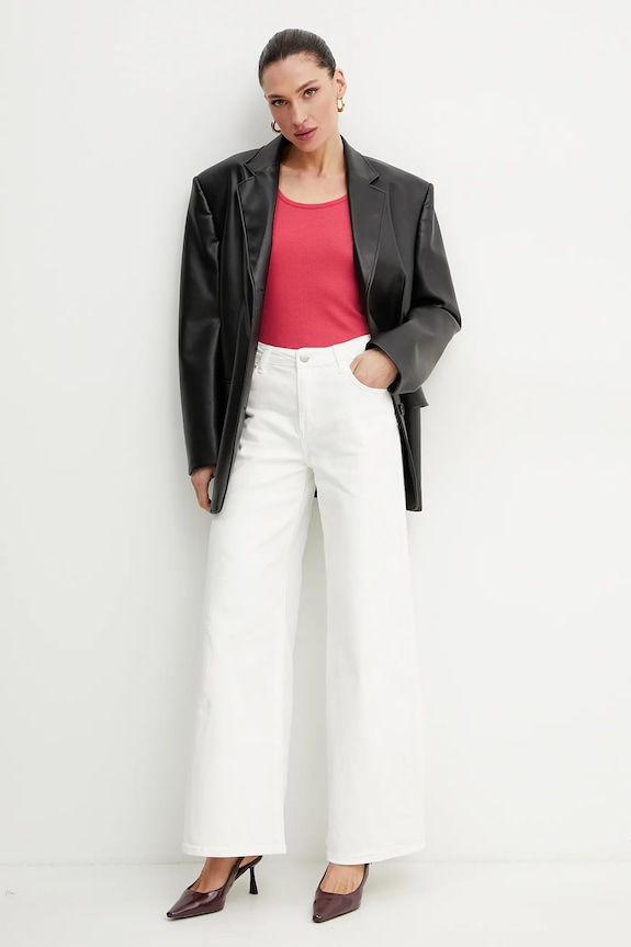 Pinko top bawełniany 105001.A2IA różowy SS25