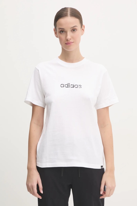 adidas t-shirt bawełniany Camo nadruk beżowy JN1400