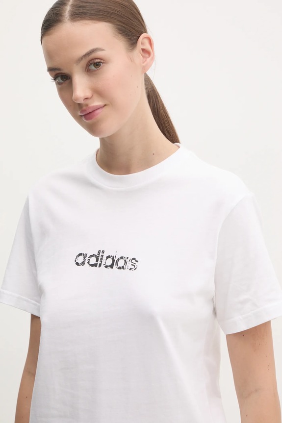 adidas t-shirt bawełniany Camo beżowy JN1400