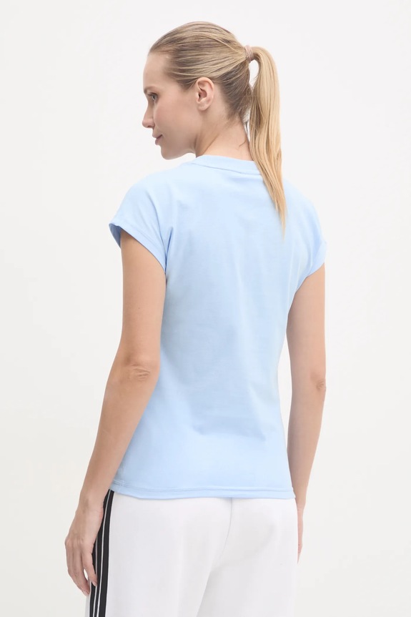 Oblečenie Bavlnené tričko adidas Essentials Linear JG8660 modrá