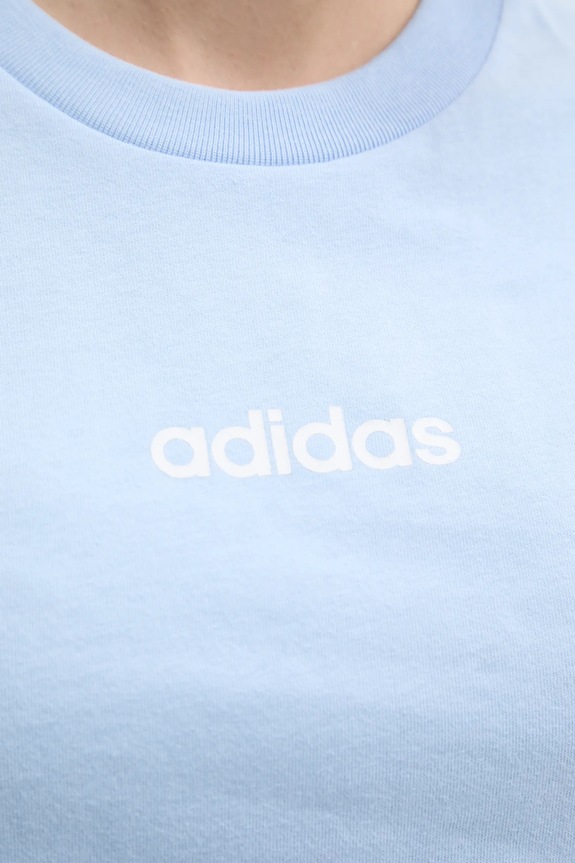 Bavlnené tričko adidas Essentials Linear JG8660 modrá
