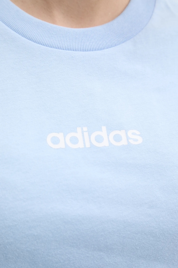 Bavlnené tričko adidas Essentials Linear JG8660 modrá
