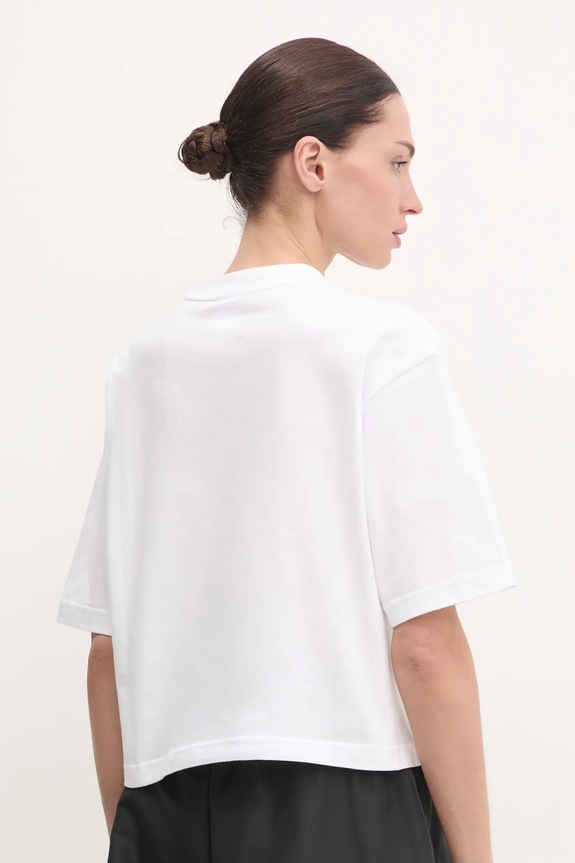 Odzież adidas t-shirt bawełniany Essentials JG8737 biały