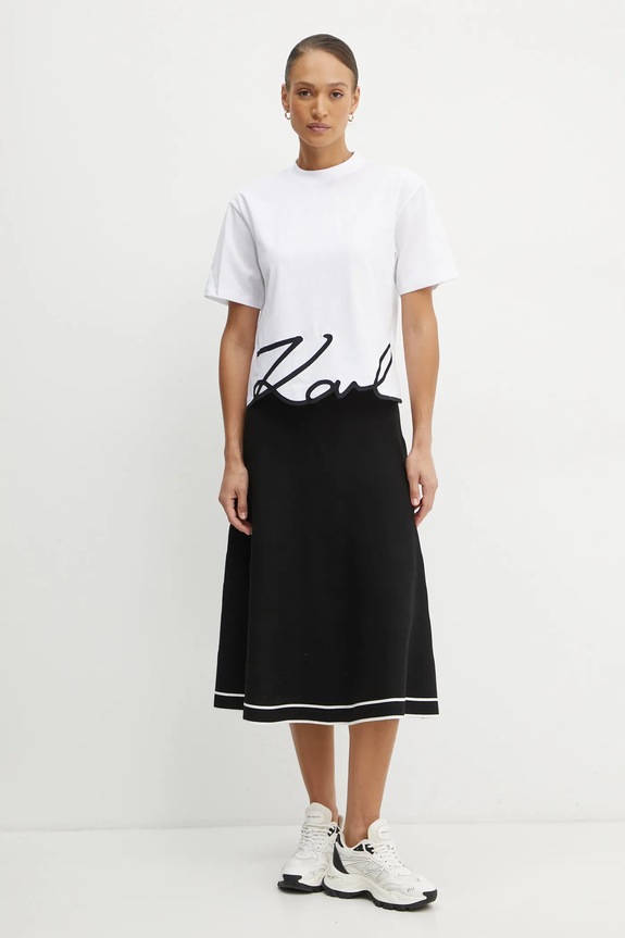 Pamučna majica Karl Lagerfeld A1W17013 bijela AW25