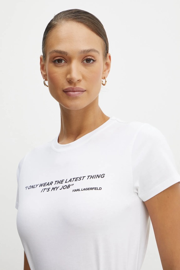 Karl Lagerfeld tricou din bumbac alb A1W17068