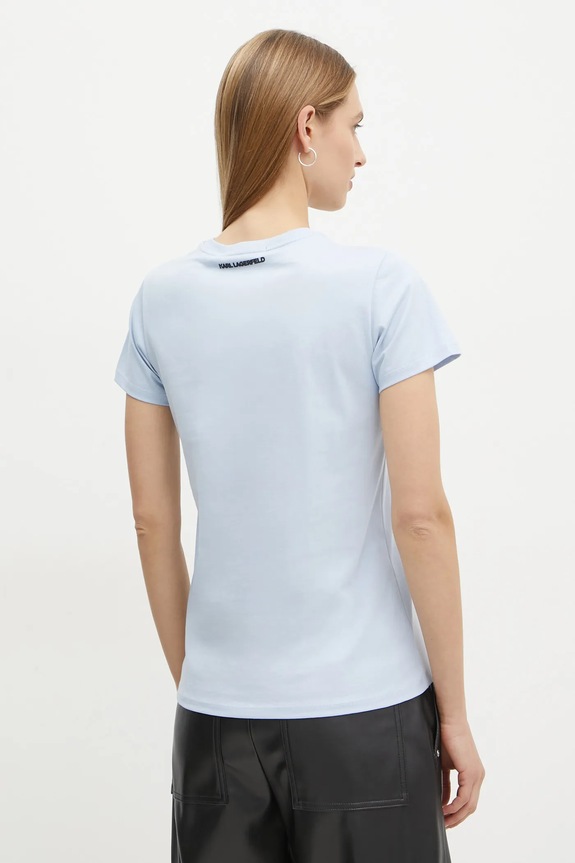 Ρούχα Βαμβακερό μπλουζάκι Karl Lagerfeld A1W17068 μπλε