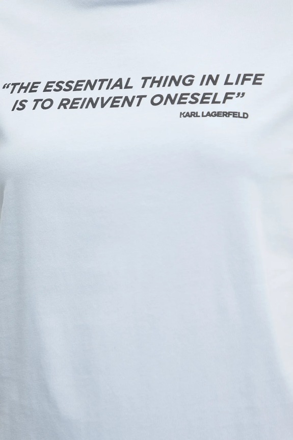 Βαμβακερό μπλουζάκι Karl Lagerfeld A1W17068 μπλε