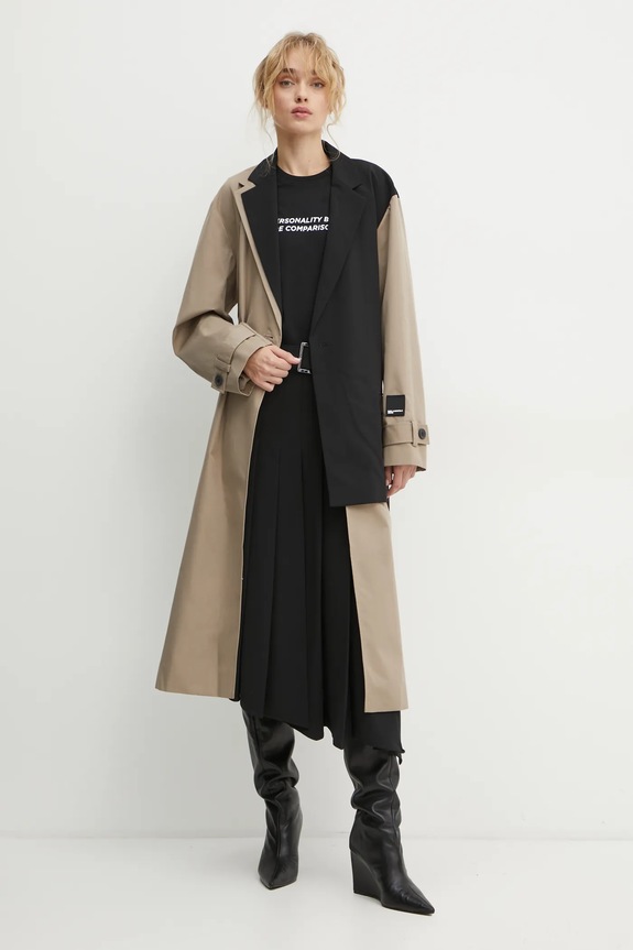 Pamučna majica Karl Lagerfeld A1W17068 crna SS25