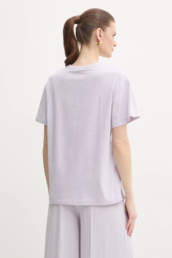 Oblačila Bombažna kratka majica Twinset 251TT2041 vijolična