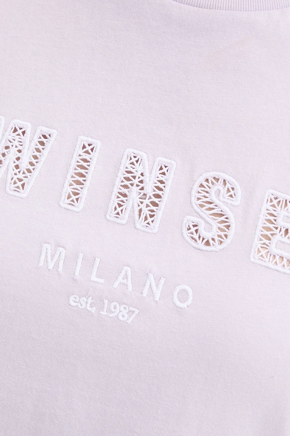 Bombažna kratka majica Twinset 251TT2041 vijolična