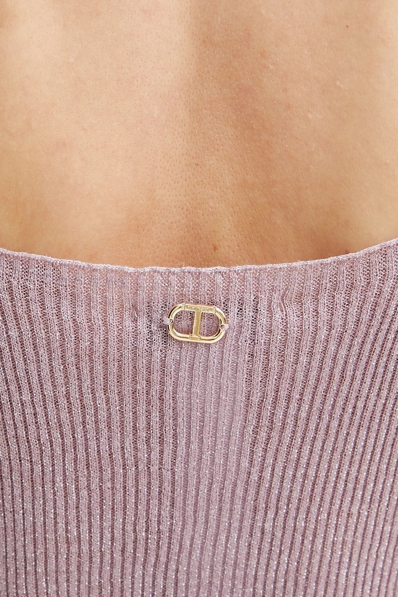 Twinset top z domieszką lnu 251TT3147 fioletowy