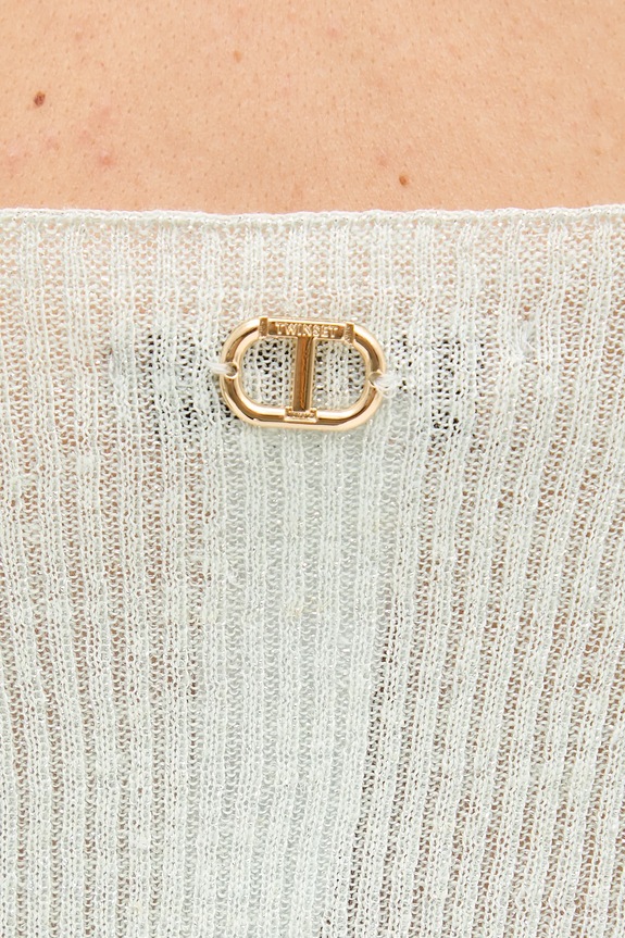 Top s dodatkom lana Twinset tirkizna 251TT3147