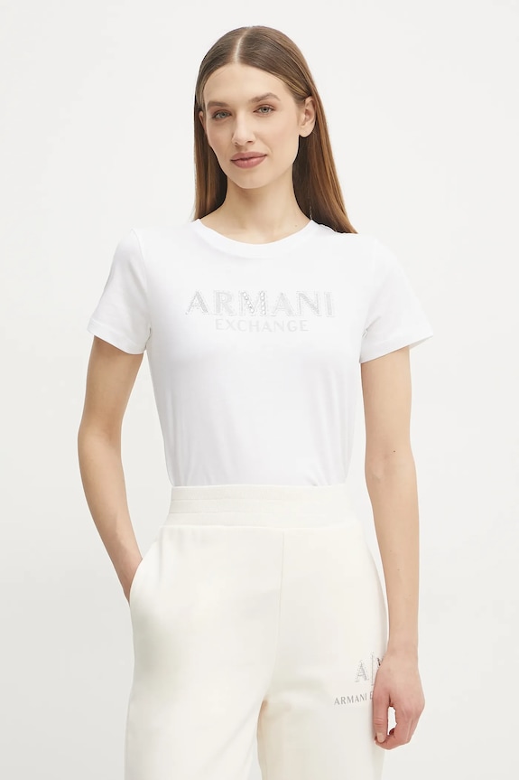 Armani Exchange t-shirt in cotone sovrastampa bianco XW000387.AF10354