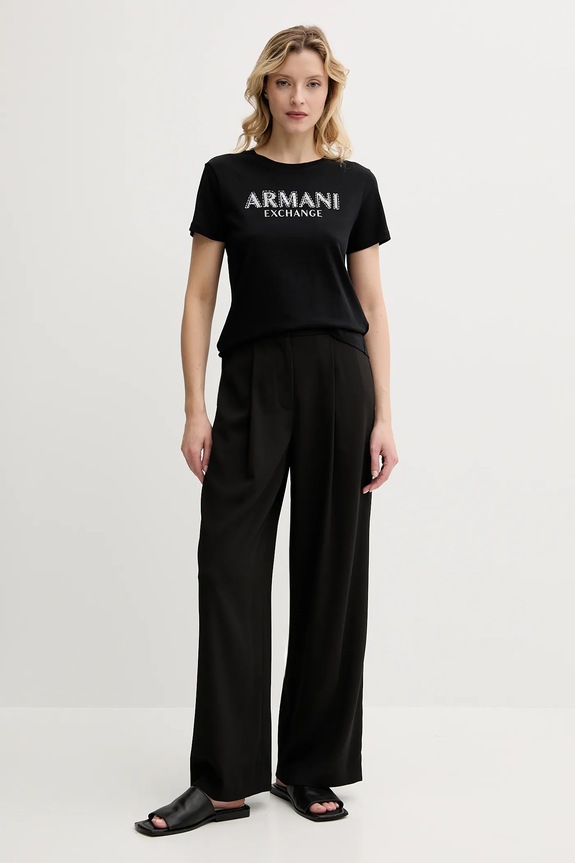 Armani Exchange t-shirt in cotone XW000387.AF10354 nero SS25