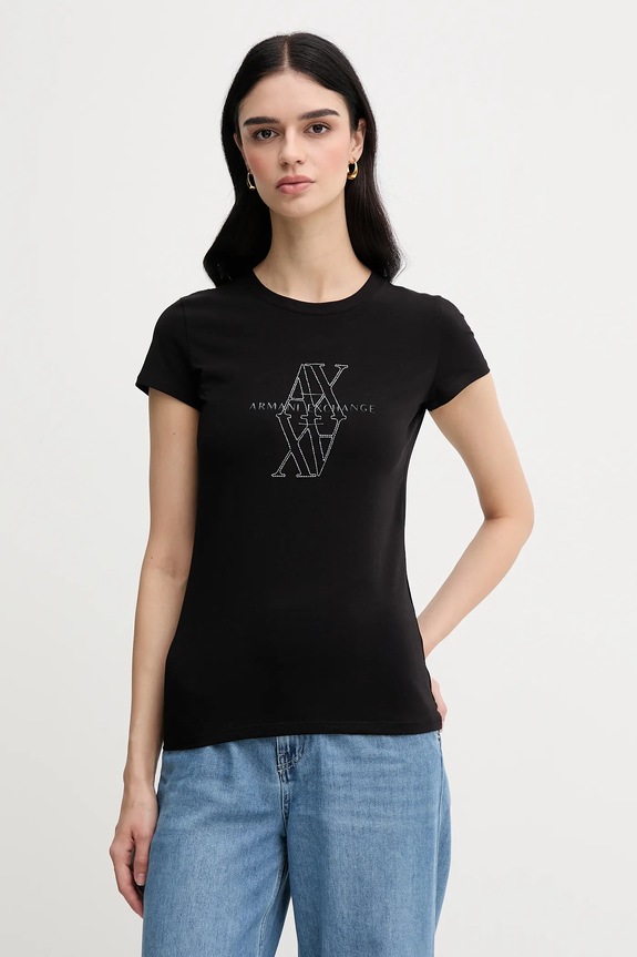 Kratka majica Armani Exchange Potisk črna XW000512.AF11929