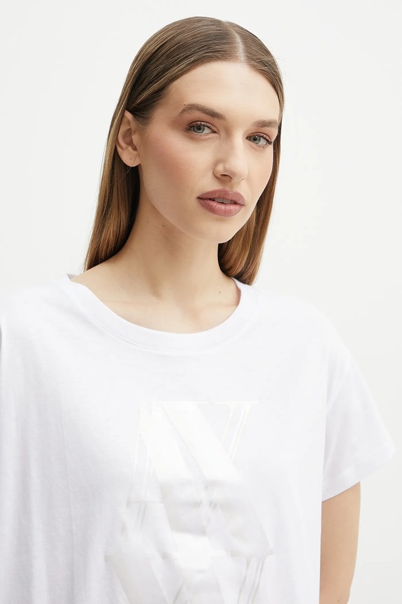 Bombažna kratka majica Armani Exchange bela XW000515.AF10359