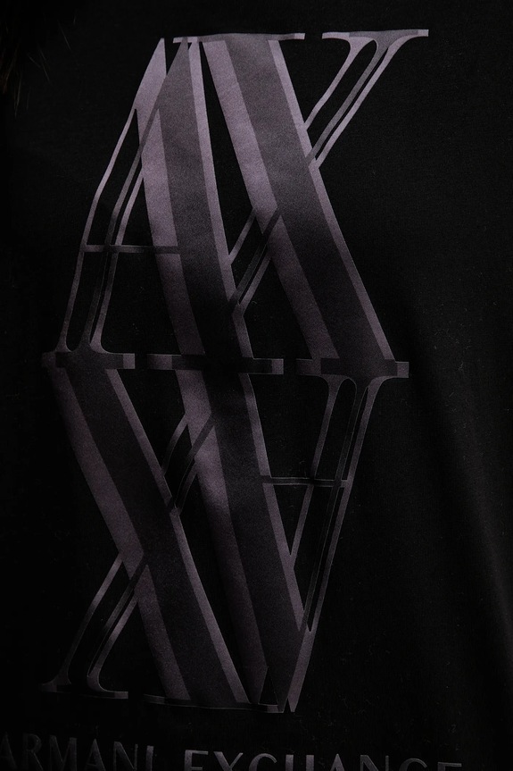 Bombažna kratka majica Armani Exchange črna XW000515.AF10359