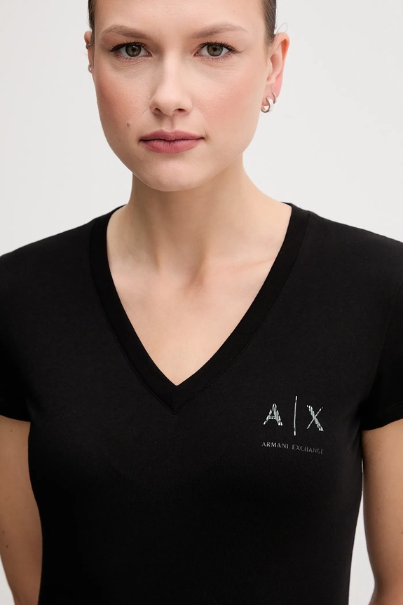 Oblačila Bombažna kratka majica Armani Exchange XW000521.AF10359 črna