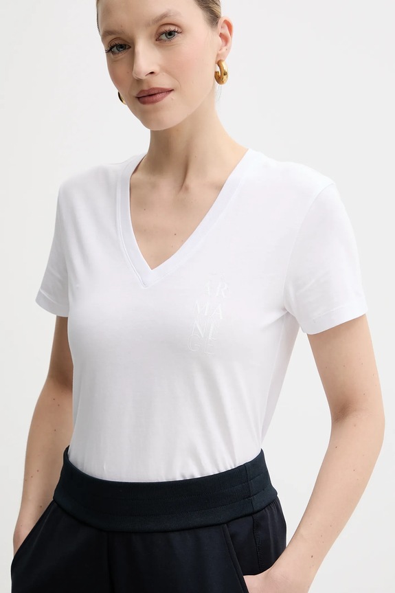 Bombažna kratka majica Armani Exchange bela XW000527.AF10356