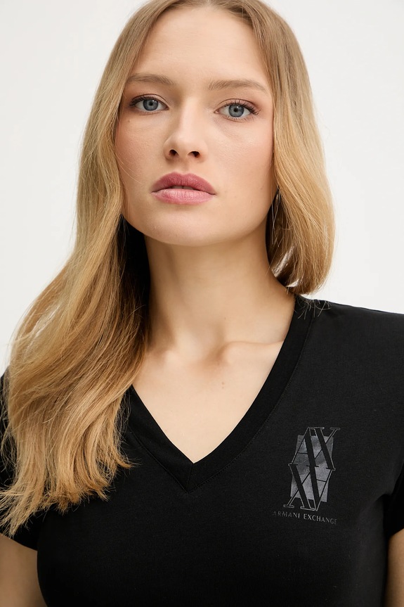 Armani Exchange pamut póló fekete XW000553.AF12064