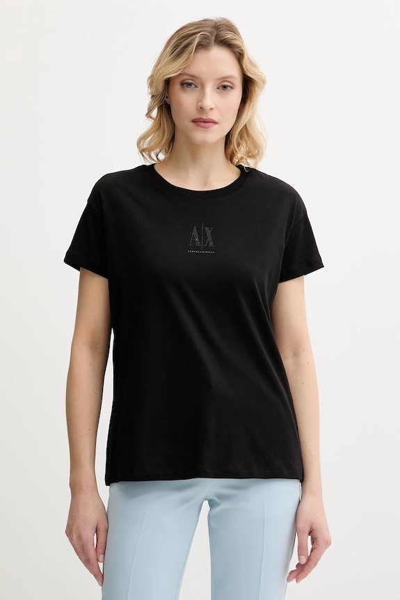 Armani Exchange pamut póló pamut fekete XW000830.AF10356.NOS