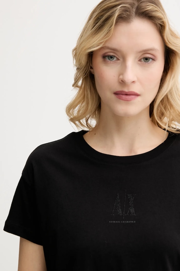 Armani Exchange pamut póló fekete XW000830.AF10356.NOS