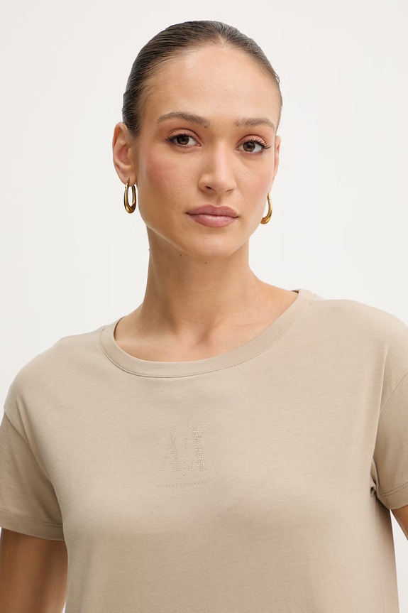 Armani Exchange tricou din bumbac bej XW000830.AF10356