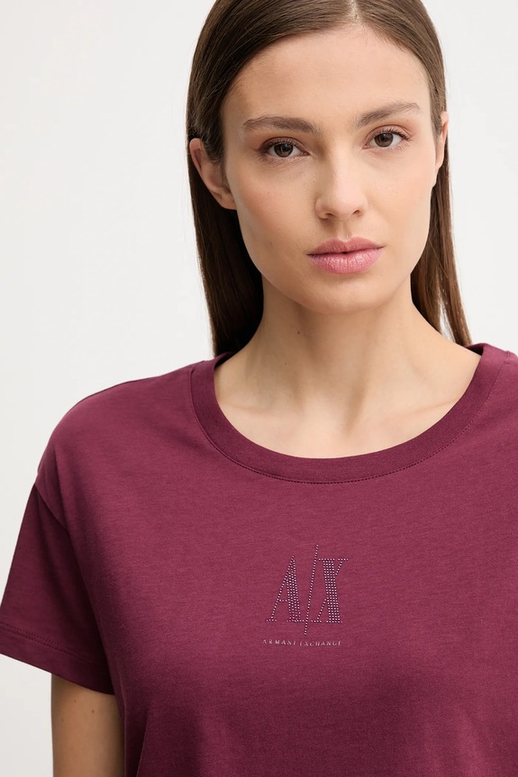 Oblečenie Bavlnené tričko Armani Exchange XW000830.AF10356 burgundské