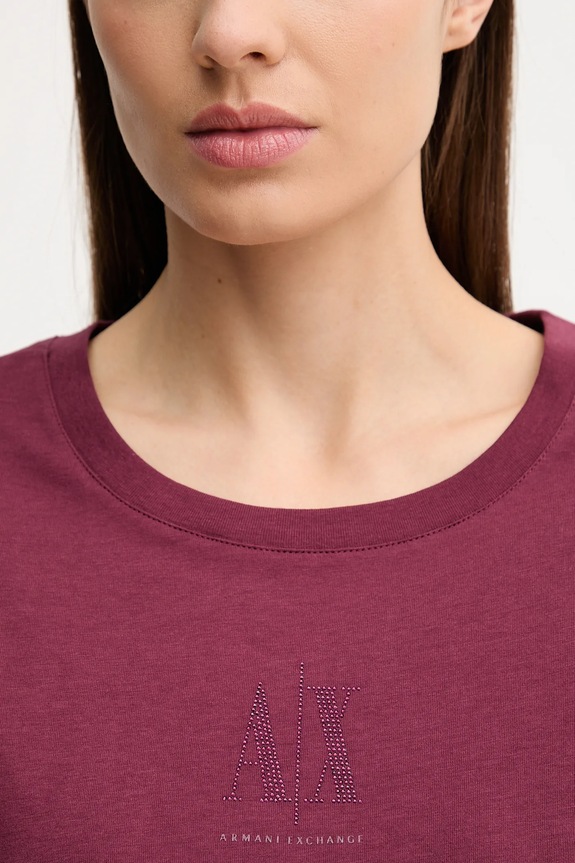 Bavlnené tričko Armani Exchange burgundské XW000830.AF10356